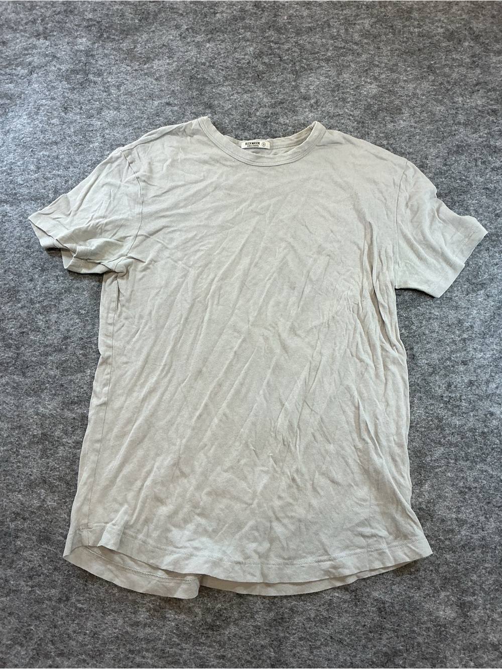 Buck Mason Light Gray Crewneck Lightweight Short Sleeve Tee Size S